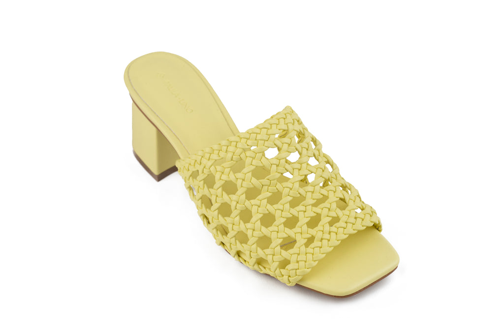 Tamanco Izabel Salto De Bloco Amarelo