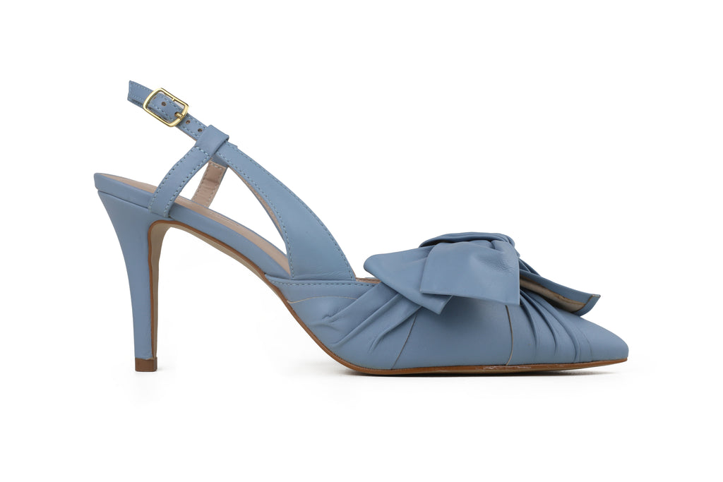 Slingback Beta Salto Médio Azul