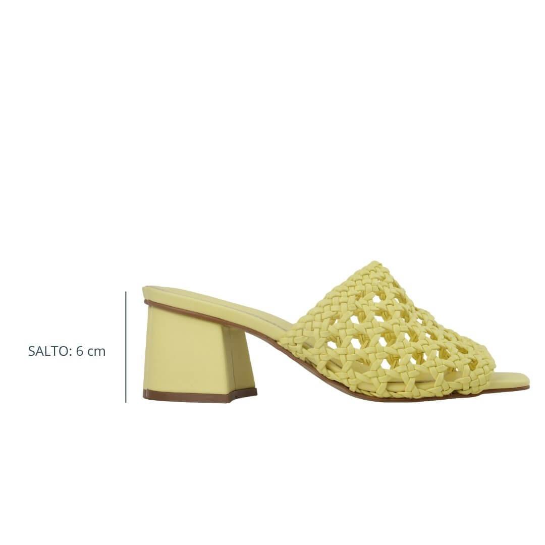 Tamanco Izabel Salto De Bloco Amarelo