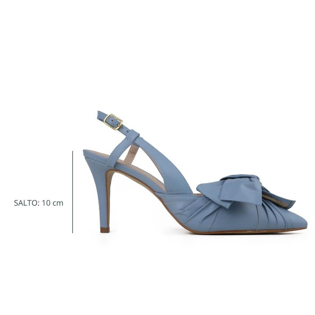 Slingback Beta Salto Médio Azul